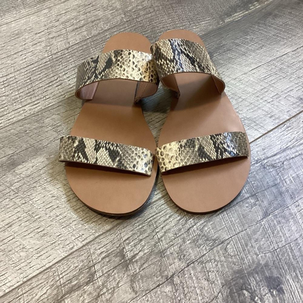 J. Crew Snakeskin Slides Size 7 NWOT